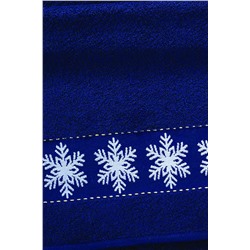 Полотенце Снежинки Синий
