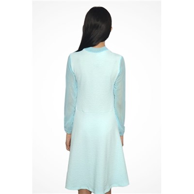 Нарядное ментоловое платье для девочки с сеткой 85261-ДШ22