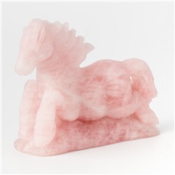 Фигурка из розового кварца (резьба по камню) - Лошадь - 60х100 мм - для ОПТовиков