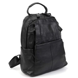 Мужской кожаный рюкзак 9002 Блек-М