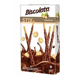 Шоколадные палочки Biscolata с молочным шоколадом и дробленым орехом 32гр