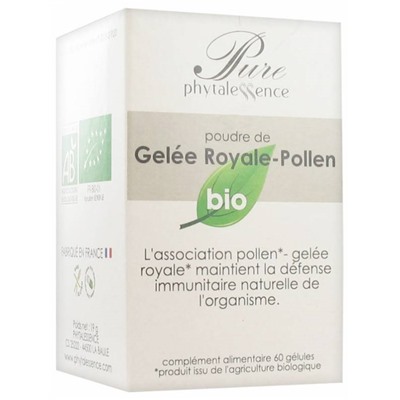 Phytalessence Pure Gel?e Royale Pollen Bio 60 G?lules
