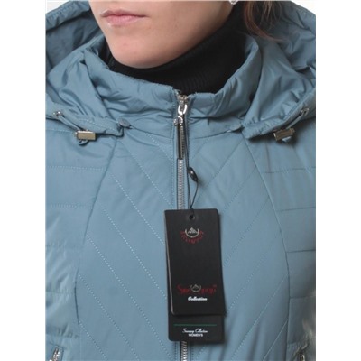 M-7036 GRAY/BLUE Куртка кашемировая женская (100 гр. синтепон)