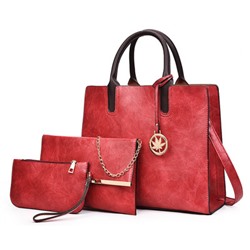 Набор сумок из 3 предметов арт А21, цвет: красный