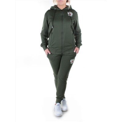 Y248-8 DK. GREEN Спортивный костюм женский (100% хлопок)