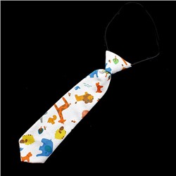 Жаккардовый детский галстук на застежке «Зоопарк»