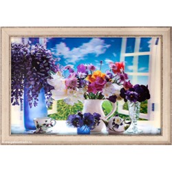 Картина 5D 40х60 091 Цветы в синей вазе / ZR8845B-H39H23 /