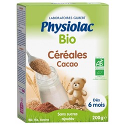 Physiolac Bio C?r?ales Cacao D?s 6 Mois 200 g