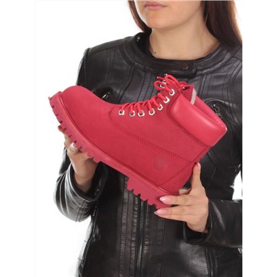 04-10061 RED Ботинки зимние женские (нубук, натуральная кожа, натуральный мех)