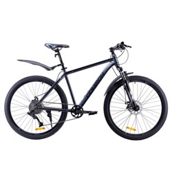 Велосипед 27,5" рама 19" 1*10 sp COMIRON SYSTEM серый полис чёрный глянцевый