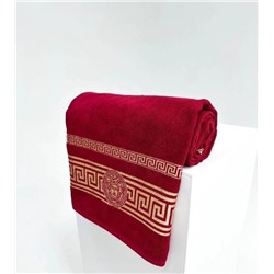 Махровое полотенце для бани красный 100х150см