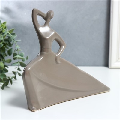 Сувенир керамика "Танец. Силуэт" матовый серый дым 20,5х6х24 см