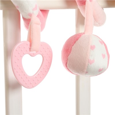 Растяжка - спираль с игрушками дуга на коляску / кроватку для малышей  «Зайка», Mum&Baby