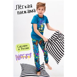 Пижама с брюками для мальчика Яркий Синий
