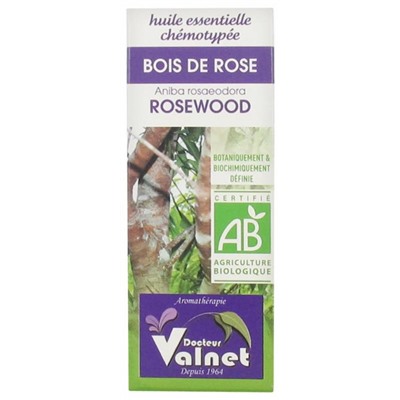 Docteur Valnet Huile Essentielle Bois de Rose (Aniba rosaedora) Bio 10 ml