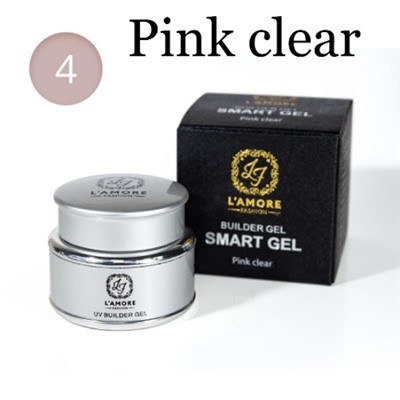 Гель для моделирования и наращивания ногтей L'AMORE Fashion Builder Smart Gel 30мл, тон 04 Pink clear