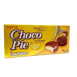 Шоколадные пирожные Чоко Пай (Choco Pie) вкус банан. Orion (6шт.), 168 гр.