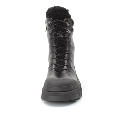 04-M804 BLACK Ботинки зимние женские (натуральная кожа, толстая байка)