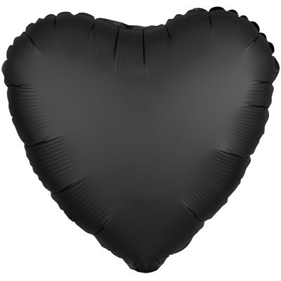 В0383-11 Шар фольга сердце черн46см
