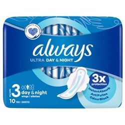 Always Ultra Day and Night 10 Serviettes Taille 3