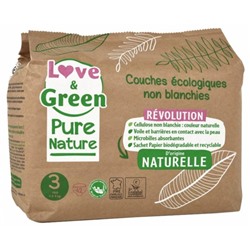 Love and Green Couches ?cologiques Pure Nature 42 Couches Taille 3 Midi (4 ? 9 kg)