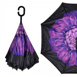 Зонт наоборот "Фиолетовый цветок"