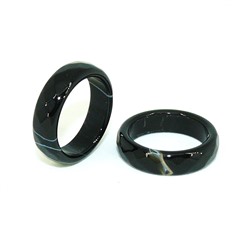 Кольцо из оникса черного (огранка) ширина 6 мм - для ОПТовиков