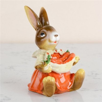 Фигурка Кролик с морковкой 10 см / DY1599-1 /уп 4/240/Пасха
