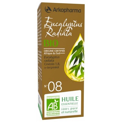 Arkopharma Huile Essentielle Eucalyptus Radiata (Eucalyptus radiata) Bio n°08 10 ml