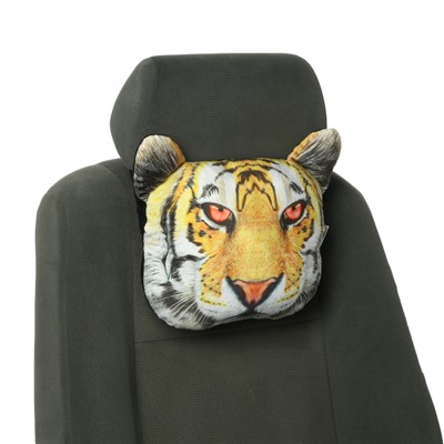 Подушка на подголовник МАТЕХ ANIMALS LINE, Тигр, 30 х 25 х 10 см, оранжевый, черный