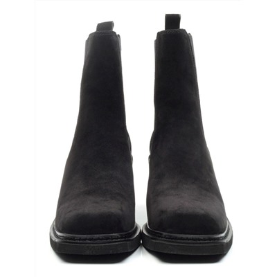 04-E21W-1B BLACK Ботинки зимние женские (натуральная замша, натуральный мех)