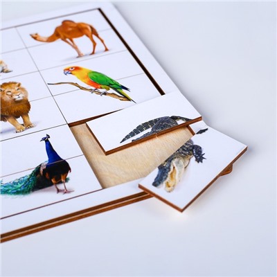 Карточки Домана с пазлами «Зоопарк»