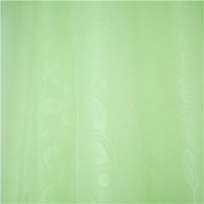 Штора вуаль с тиснением листья 150*260 см св.зеленый