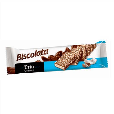 Вафли Biscolata Tria с кокосовой начинкой в молочном шоколаде 100гр 1шт