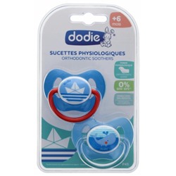 Dodie 2 Sucettes Physiologiques Silicone 6 Mois et + N°P45