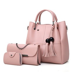 Набор сумок из 3 предметов, арт А51, цвет:розовый