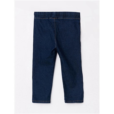 Джинсовые брюки для мальчика с эластичным поясом однотонные