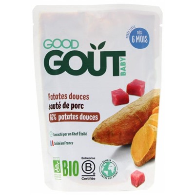 Good Go?t Patates Douces Saut? de Porc d?s 6 Mois Bio 190 g