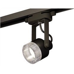 Комплект трекового однофазного светильникас композитным хрусталем XT6602060 PBK/CL черный полированный/прозрачный MR16 GU10 (C6602, N6150)