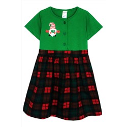 Платье для девочки 81204 Зеленый/зеленая клетка