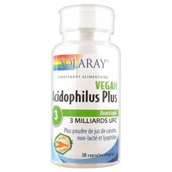 Solaray Acidophilus Plus Vegan 30 Capsules V?g?tales