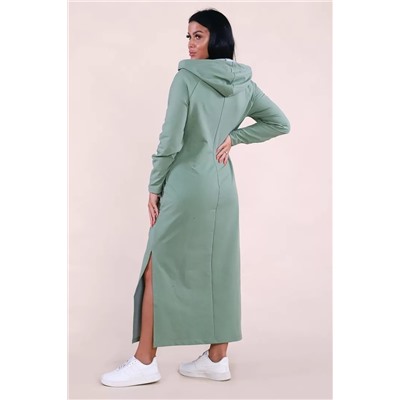 Платье длинное с разрезами - Готэм - 488 - оливка