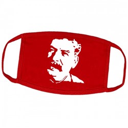 Маска на лицо от вирусов красная "Сталин" (многоразовая)