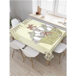 Скатерть на стол с рисунком «Винтажная Пасхальная открытка», размер 120x145 см