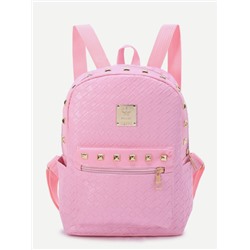 Розовый кожаный рюкзак