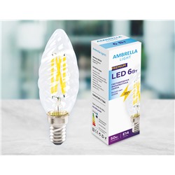 Светодиодная лампа Filament LED C35 6W E14 4200K (50W) 220-240V