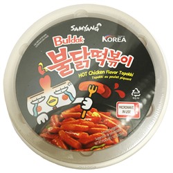 Острые рисовые клецки токпокки со вкусом курицы в соусе бульдак Samyang, Корея, 185 г. Акция