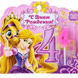 Свеча в торт Принцессы «4 года»