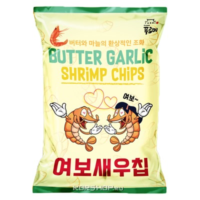 Чипсы с креветками в чесночно-сливочном соусе Butter Garlic Shrimp Chips Furmi, Корея, 80 г Акция