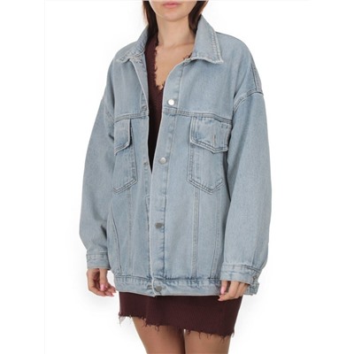 8813 LT. BLUE Куртка джинсовая женская оверсайз
